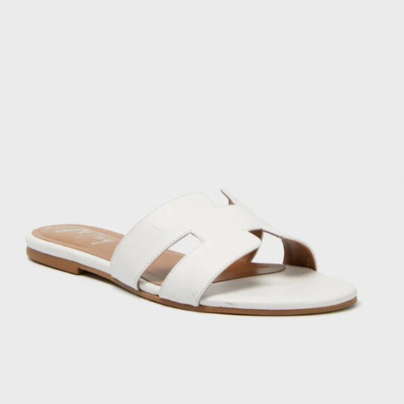 Tuckernuck French Sole White Leather Alibi Sandals, White 9.5 - Picture 1 of 5